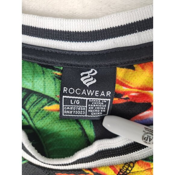 Y2K Rocawear Mens Tropical Floral All Over Print Size Large Vintage Green - Picture 4 of 12
